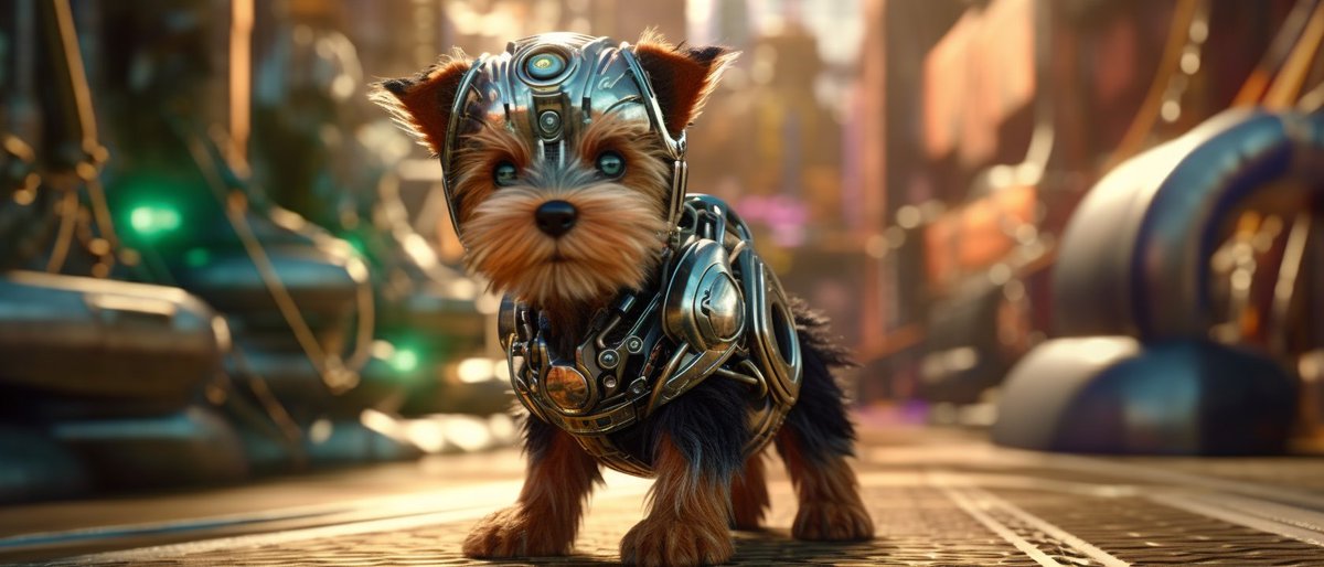 Uncharted_AI's tweet photo. @icreatelife When the cutest pets become cyborgs #aiart #syngthography #promptchallenge https://t.co/IPPz87V2Zz