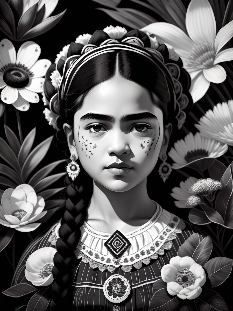 "Young Frida" My First Open Edition is Available Now on <a href="/objktcom/">objkt</a>. 

-𝐼 𝓌𝒽𝒾𝓈𝓅𝑒𝓇 𝓌𝑜𝓇𝒹𝓈 𝓉𝑜 𝒜𝐼 𝓉𝑜 𝒸𝒶𝓅𝓉𝓊𝓇𝑒 𝓂𝑜𝓂𝑒𝓃𝓉𝓈, 𝒸𝓇𝑒𝒶𝓉𝑒 𝓂𝑜𝑜𝒹𝓈 𝒶𝓃𝒹 𝑒𝓍𝓅𝓇𝑒𝓈𝓈 𝒻𝑒𝑒𝓁𝒾𝓃𝑔𝓈 🧜‍♀️SirenAI