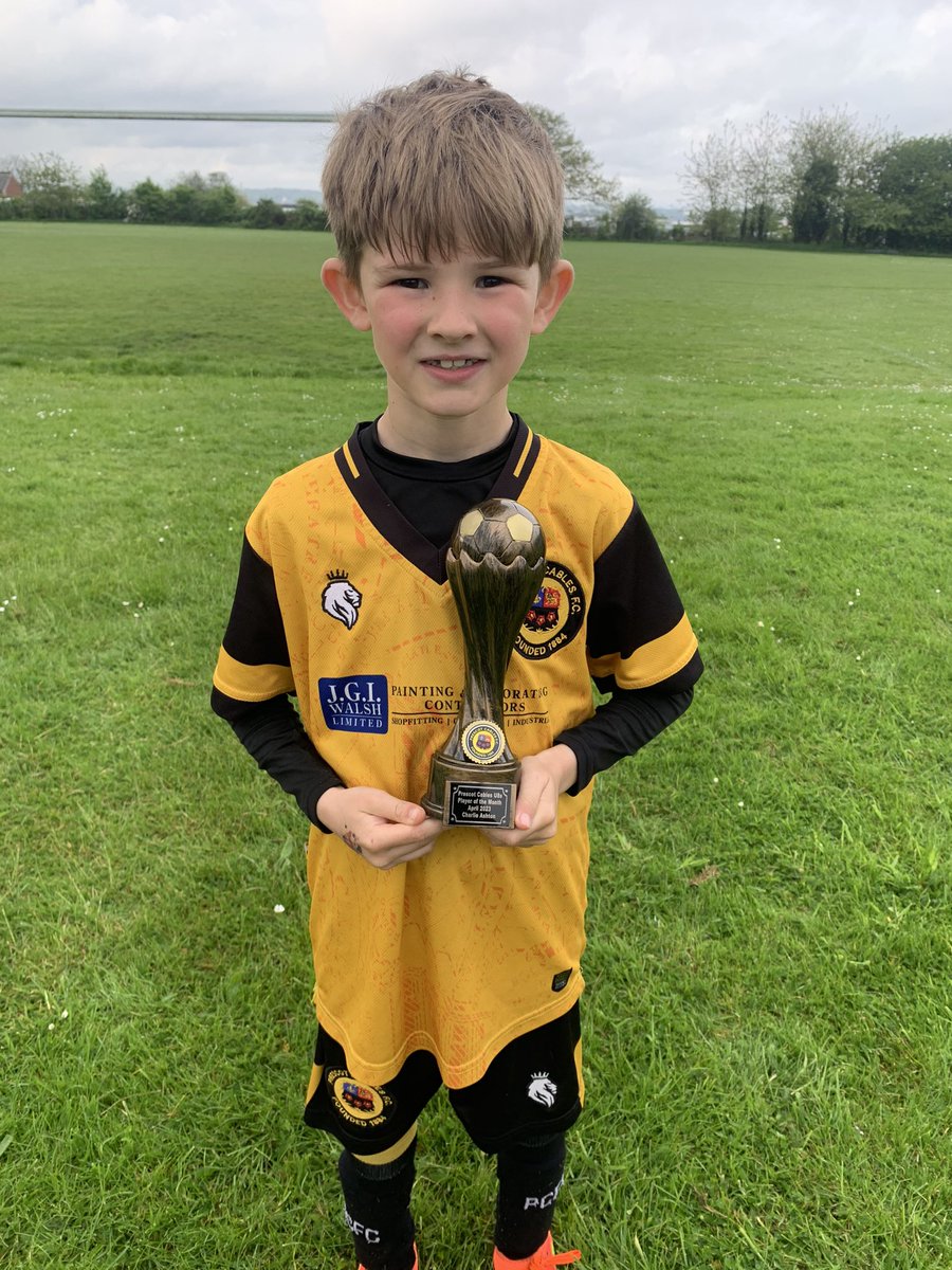 ⚫️🟠Player of the month for April- Charlie Ashton. What a month Charlie has had, he gives 110% in every game and training session. He is an absolute pleasure to have on the team! Well done Charlie👏🏻