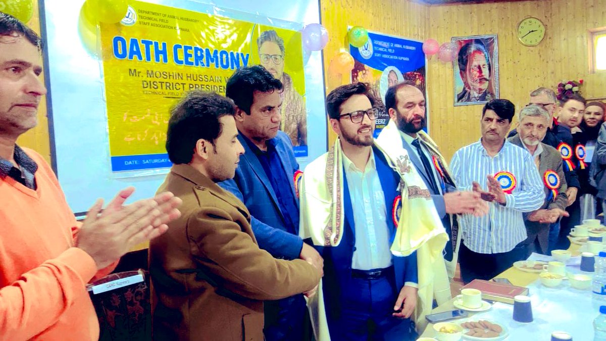 themohsinwar's tweet photo. Today officially took oath as District President Technical Field Staff Association Kupwara .
Highly thankful to Chairman DDC Kupwara @irfanpanditpuri sb CAHO Kupwara, Provincial President TFSA kashmir &amp; it’s members &amp; all district body members for their participation. https://t.co/JiWfrleQFf