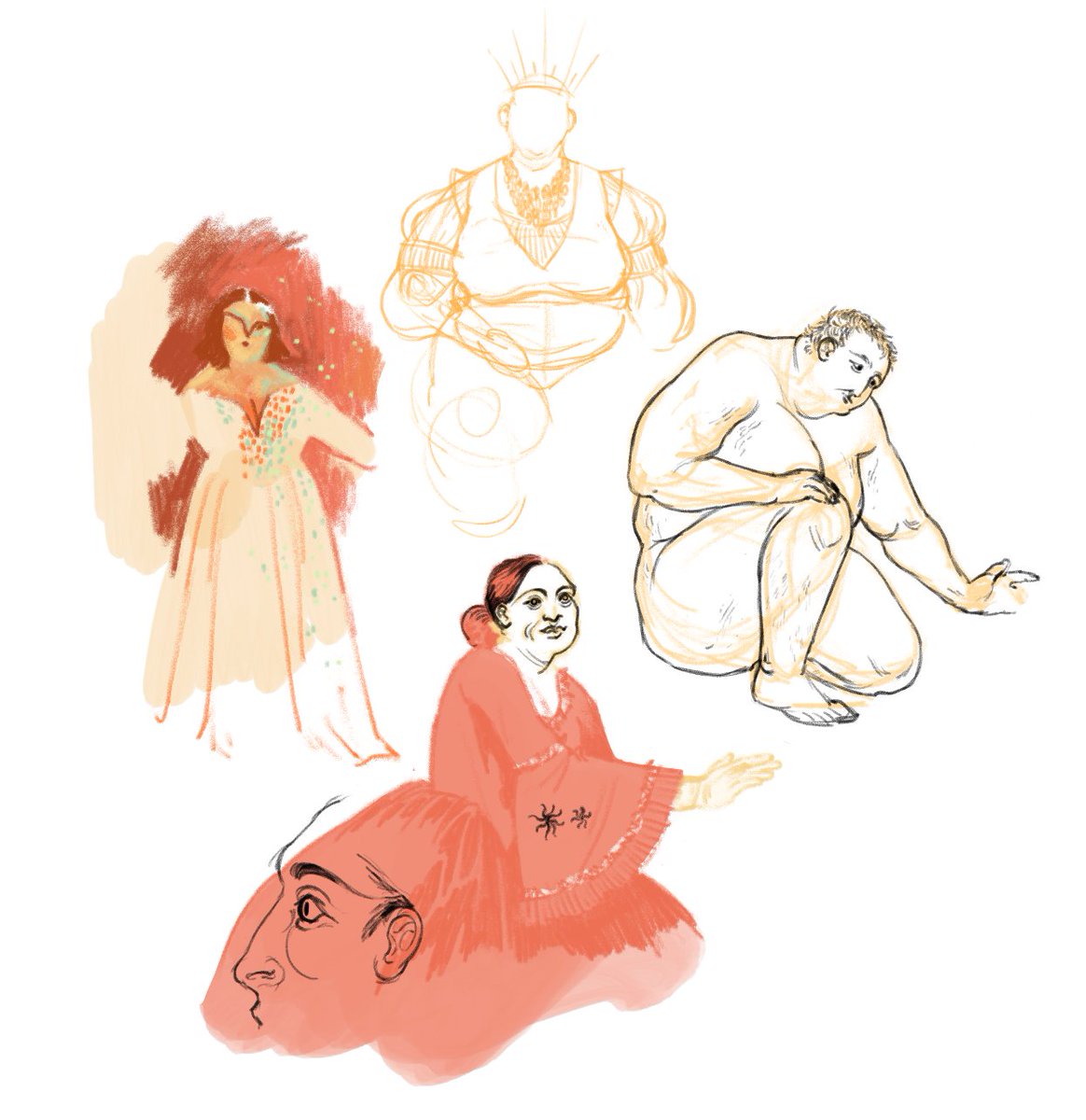 eelfleece's tweet photo. A couple days of sketches while i'm stuck in this room with ye olde 'rona https://t.co/PpaUgyKOC6