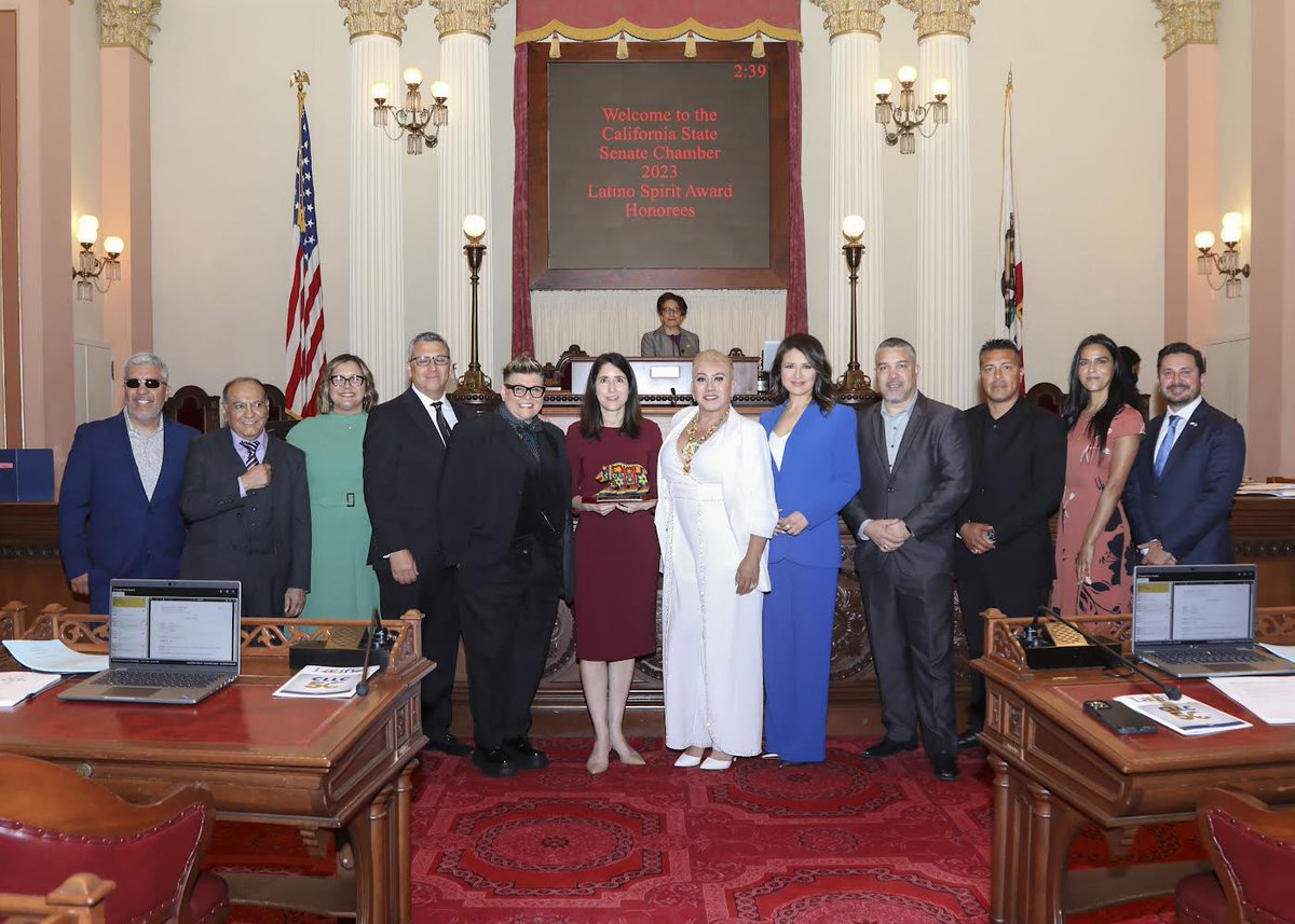 Grateful to have been one of the honorees at the 2023 CA Latino Spirit Awards. So many inspiring stories from people from all over CA.  Thank you @SenGonzalez_33 for nominating me and for all you do!!!