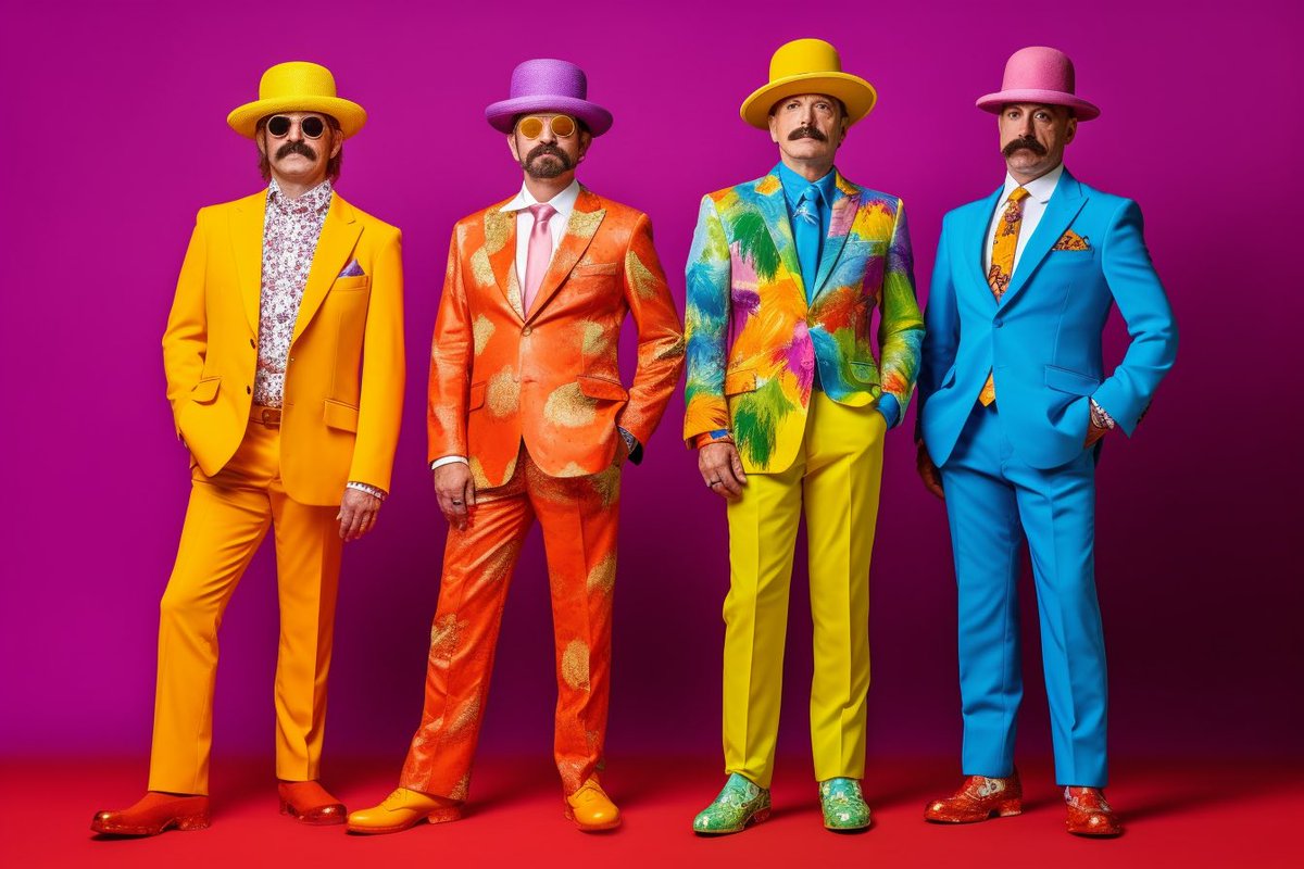 iiizzy's tweet photo. ๐จ๐ค Just generated an AI image using this prompt: "a group of guys dressed up in colorful suits" with a twist of synthetism, kombuchapunk, & dadaist styles.
Celebrity vibes all around! ๐๐ด๏ธ
#AIartist #colorful #Synthetism #Kombuchapunk #Dadaist #VibrantArt #midjouney https://t.co/Ikv3bixweL