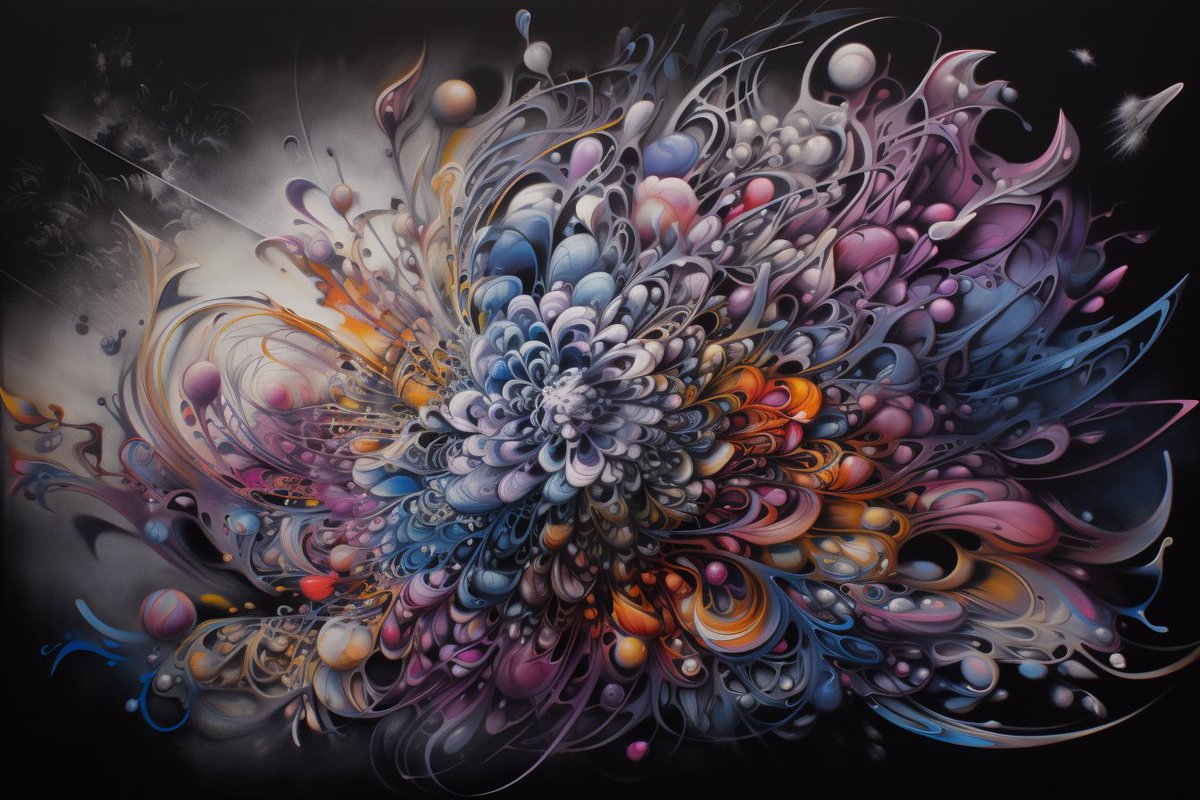 icreatelife's tweet image. You can use formulas in the prompts. Image generators can’t visualise those accurately, they can’t do maths. But it can produce interesting results. 

Share with me your maths inspired art. 

Prompt: A highly detailed airbrush painting, using a parametric equation to create…