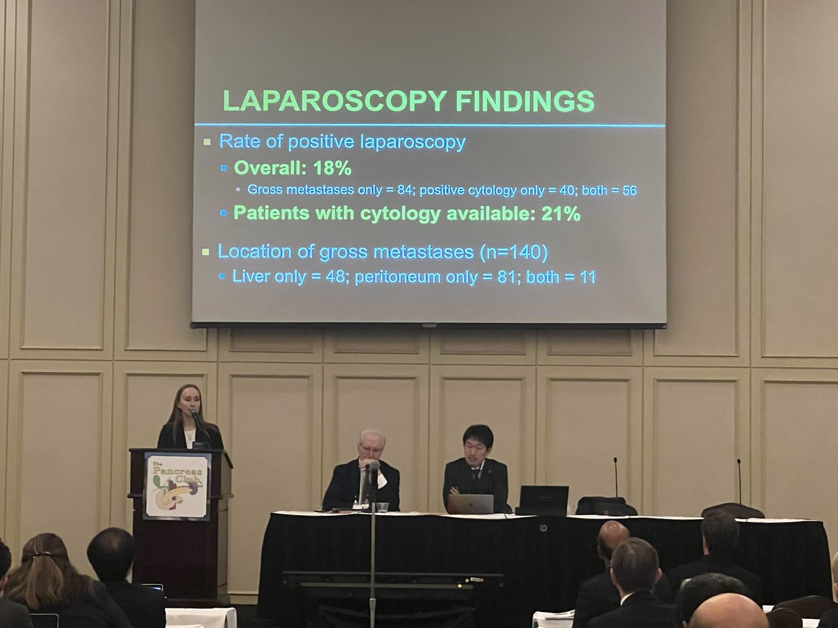 FlavioRochaMD's tweet photo. Yield of diagnostic laparoscopy with washings for #PDAC is 21% in era of modern imaging leading to change in 🦀 management in 1/5 of 1K pts 👏 authors @PancreasClub 

Conclusion: DL should be done ideally prior to neoadjuvant chemotherapy

How to incorporate into clinical trials? https://t.co/1Jqq1U2tER