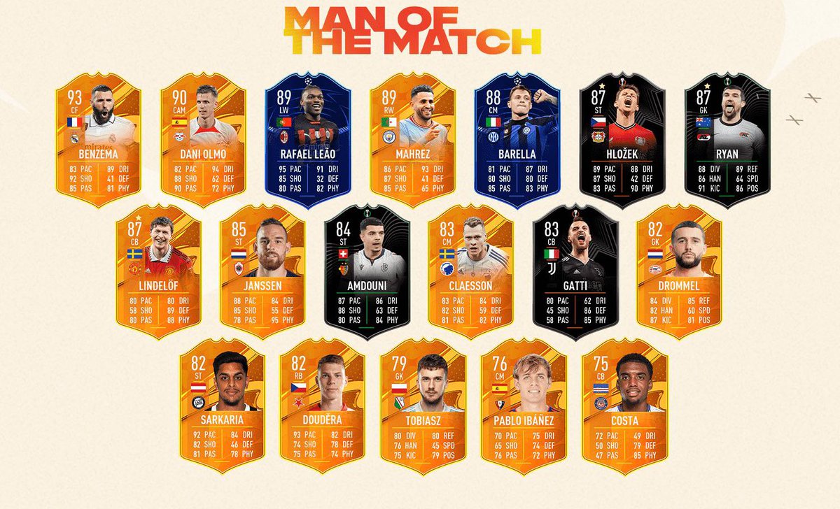 En masse nye MOTM kort er blevet tilføjet til pakkerne 👀⭐️