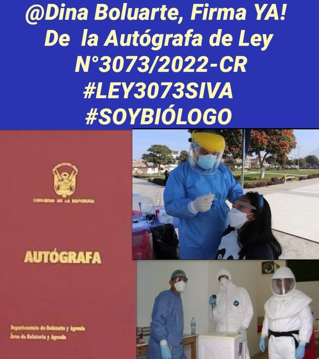 bioexoner's tweet photo. 🛑 @Cbiologosperu solicitan al Poder Ejecutivo, la firma de la #Autografa de Ley N°3073/2022-CR, que modifica la Ley de Trabajo del Biólogo. Por un Perú saludable y sostenible.
@MINPRODUCCION @MinisterPeru @MinCulturaPe @MineduPeru 
#LEY3073SIVA
#SOYBIÓLOGO https://t.co/Y33MdTanky