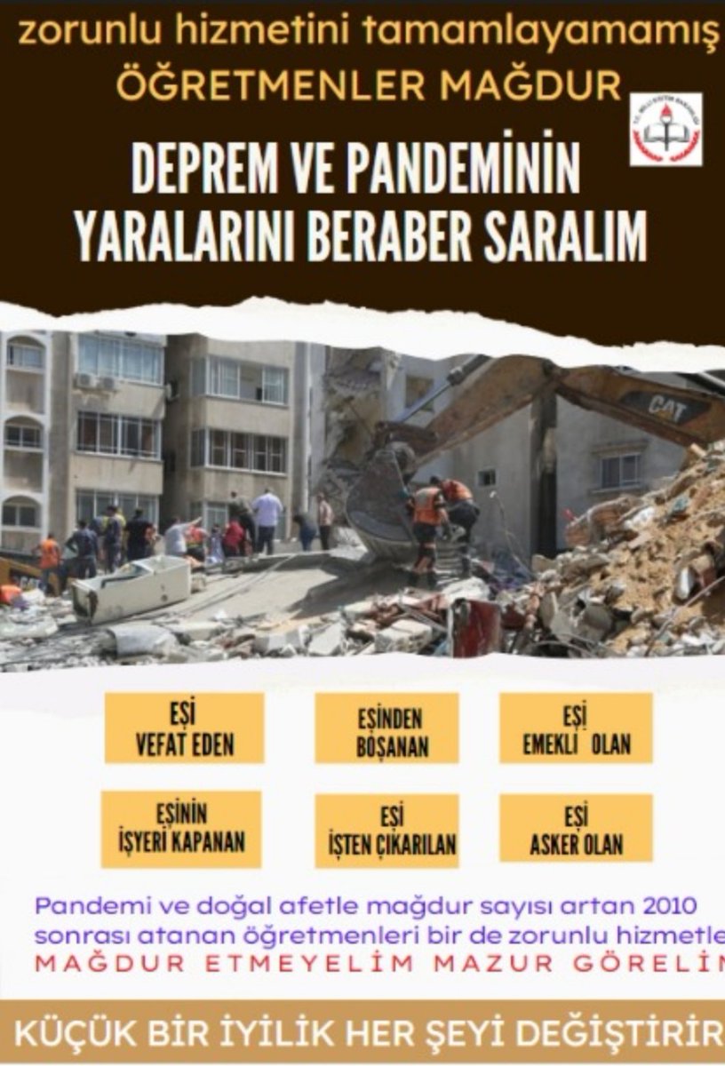 <a href="/Tayyibekaya06/">Tayyibe</a> <a href="/muallimahmet44/">Büyük@hmet</a> <a href="/RTErdogan/">Recep Tayyip Erdoğan</a> <a href="/kilicdarogluk/">Kemal Kılıçdaroğlu</a> <a href="/vekilince/">Muharrem İNCE</a> <a href="/DrSinanOgan/">Dr. Sinan Oğan</a> <a href="/prof_mahmutozer/">Mahmut Özer</a> <a href="/meralaksener_tr/">Meral Akşener ile İYİ Olacak! 🇹🇷☀️</a> <a href="/eczozgurozel/">Özgür Özel</a> <a href="/buyukataman/">İsmet Büyükataman</a> <a href="/mhpyasarkaradag/">Yaşar Karadağ 🇹🇷🇦🇿</a> <a href="/NazimMavis/">Dr. Nazım Maviş</a> <a href="/yilmaznazif/">Nazif Yılmaz</a> <a href="/fehmirasimcelik/">Fehmi Rasim Çelik</a> <a href="/yildirimkaya40/">Yıldırım Kaya</a> <a href="/kamilaydinmhp/">Prof.Dr.Kamil Aydın</a> <a href="/emrullahisler/">Emrullah İŞLER</a> <a href="/oerdem42/">Orhan Erdem</a> @latif_selvi Biz, bir çoğumuz doğuda  görevini layıkıyla yapmış fakat zaruri sebeplerden geçerli süreyi dolduramamış mağdur öğretmenleriz.Daha önce defalarca yapılan zorunlu hizmet affı,pandemi ve depremden sonra oluşan sebeplerden şu anda daha elzem bir hal almıştır.Sesimizi duyan var mı???p