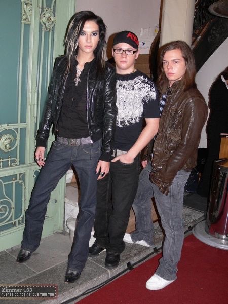 Borchardt Restaurant in Berlin, 2007: Bill Kaulitz, Gustav Schäfer and Georg Listing.