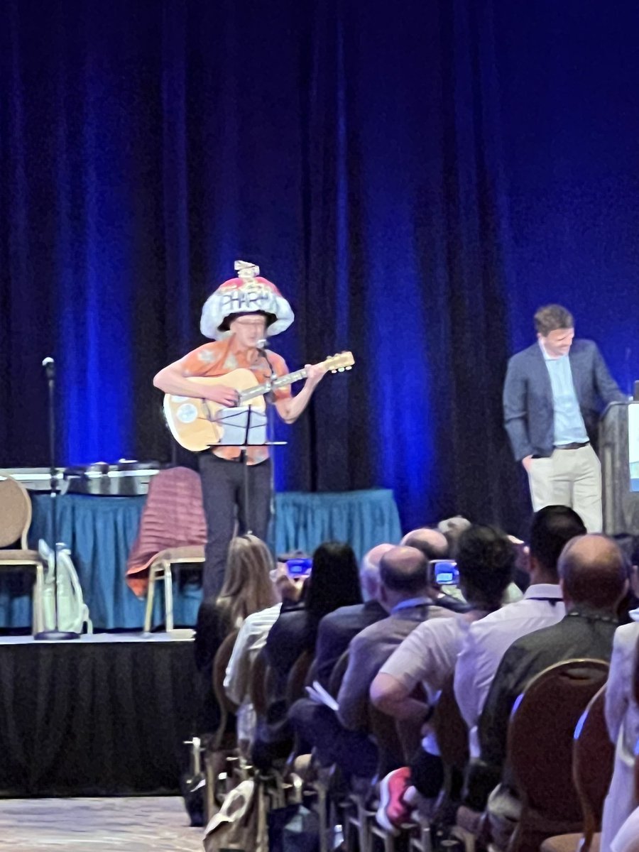 AlexNorcott's tweet photo. Does YOUR medical conference have Elvis and the King of Pharma help summarize the most impactful papers from the past year?? If not, time to start your in #geriatrics! Thanks, @AlexSmithMD @geri_doc and @EricTopol for the fantastic update! #AGS23 #AGS2023 https://t.co/in6LcrJsPa