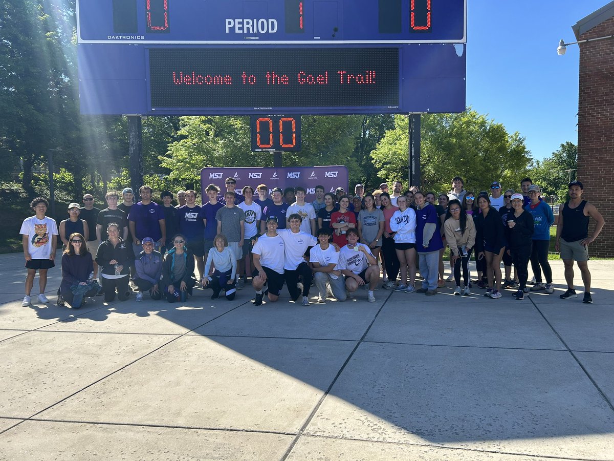 42ChrisSap's tweet photo. Amazing show of support today for the Gael Trail 5k run/walk in support of @LLSusa and in honor of Sophia and Charlie. A very special day run by 3 incredible @MSJGaels seniors. Couldn’t be more proud of Andrew, Nick and Henry.  @CarrieSapienza @Greekirishjr https://t.co/ls8X77svE6