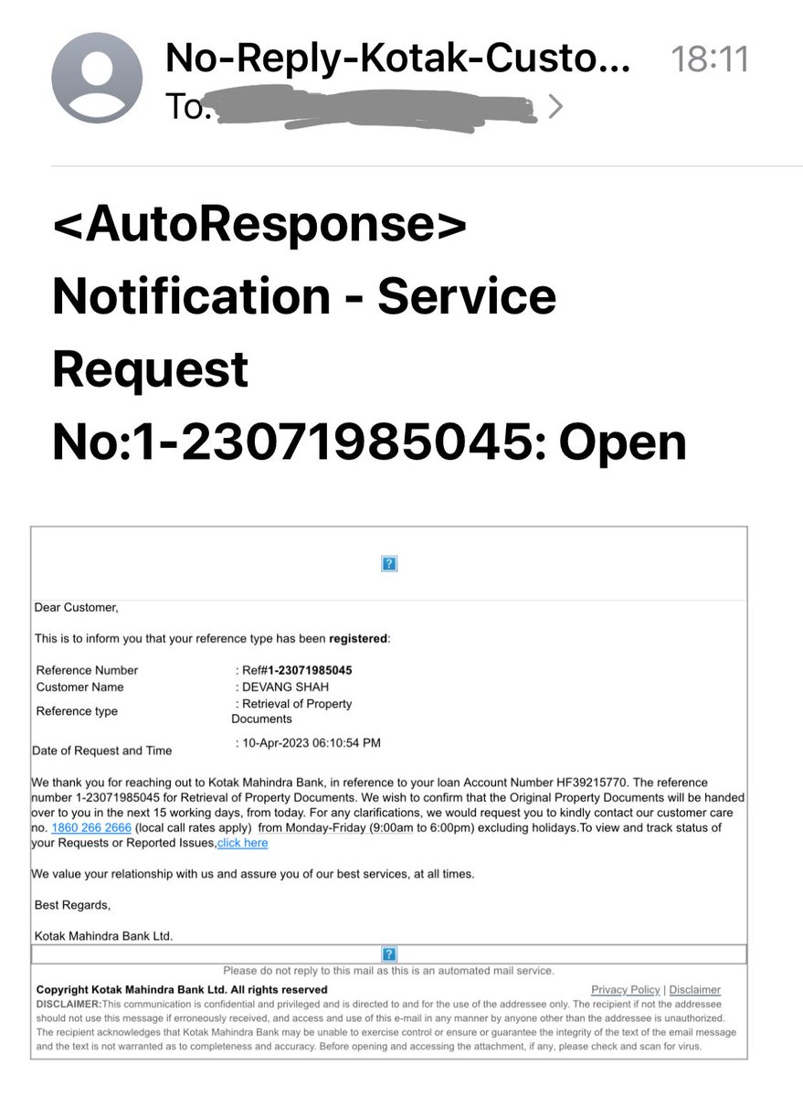 twitprash92's tweet photo. @KotakBankLtd  @udaykotak @jay_kotakone 
@RBI @BankofIndia_IN @OmbudServices
I am writing to express my deep dissatisfaction with the delay in submitting mortgage property documents from Kotak Mahindra Bank to BOI. Attached for more details. https://t.co/7wQGdeUYcH