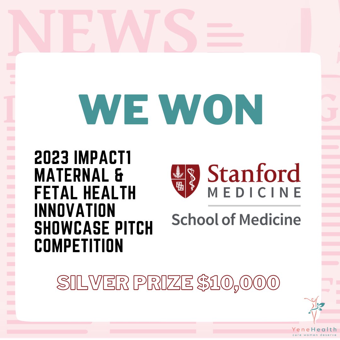 We're absolutely thrilled to announce that our team has clinched the coveted Silver Prize at the esteemed Impact1 Maternal Health Pitch Competition at @StanfordUniversity School of Medicine🎉 📷#YeneHealth #pitch #EmpoweringMothers #Innovation #DigitalHealth #femtech