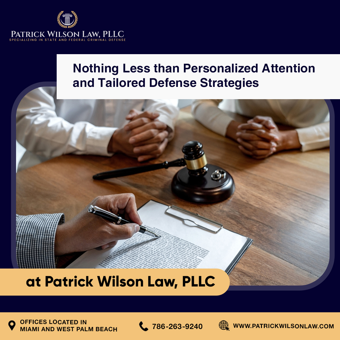If you're facing criminal charges, you need an attorney who will provide you with the personal attention and tailored defense strategy you deserve.

#PersonalizedAttention #TailoredDefense #PatrickWilsonLaw