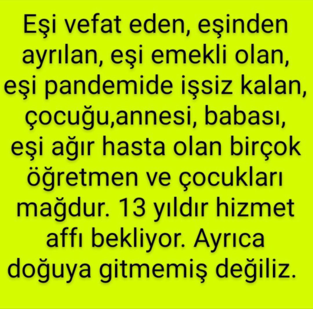 Öğretmenler zorunlu hizmet muafiyeti bekliyor
<a href="/RTErdogan/">Recep Tayyip Erdoğan</a> <a href="/prof_mahmutozer/">Mahmut Özer</a>
<a href="/kilicdarogluk/">Kemal Kılıçdaroğlu</a>  <a href="/meralaksener_tr/">Meral Akşener ile İYİ Olacak! 🇹🇷☀️</a>
<a href="/eczozgurozel/">Özgür Özel</a> <a href="/buyukataman/">İsmet Büyükataman</a>
<a href="/mhpyasarkaradag/">Yaşar Karadağ 🇹🇷🇦🇿</a> <a href="/NazimMavis/">Dr. Nazım Maviş</a>
<a href="/yilmaznazif/">Nazif Yılmaz</a> <a href="/fehmirasimcelik/">Fehmi Rasim Çelik</a>
<a href="/yildirimkaya40/">Yıldırım Kaya</a> <a href="/kamilaydinmhp/">Prof.Dr.Kamil Aydın</a>
<a href="/emrullahisler/">Emrullah İŞLER</a> <a href="/oerdem42/">Orhan Erdem</a> @latif_selvi  #Tam13yıloldu