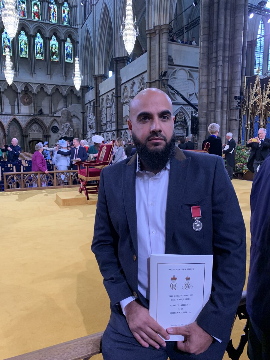IrfanShah100's tweet photo. Very humbled to have been invited &amp; attended the #Coronation today. I received my BEM award @TowerOfLondon but never shared the photo. Many more deserving ppl but thankful to amazing colleagues @Frenford_Clubs working with YP &amp; those supporting Frenford &amp; @Redbridge_MA Foodbank https://t.co/8VhY2cgMke