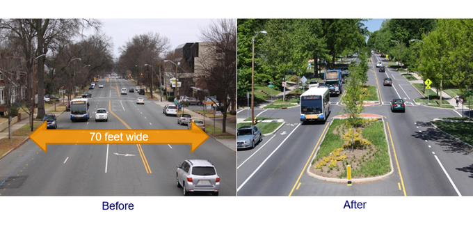 Boenau's tweet photo. Road diets reduce car crashes. If you care about cars, demand a road diet. https://t.co/SEbEoYXQGF