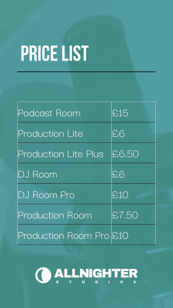 Book one of our rooms today!!

At these prices why would you say no?
It is important that everyone, no matter their background, has the chance to create, this is why we will always keep our prices low and affordable.

#allnighterstudios #BookNow #musicstudio #london