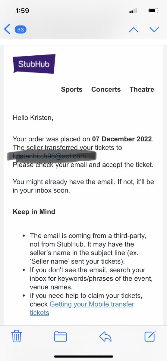 Kristenhitch02's tweet photo. Has anyone ever ordered tickets through #stubhub and an email saying they transferred them but they never came through?!! Then they send you #fastpass tickets that aren’t even concert tickets 😡😡😡 I just want my tickets. https://t.co/SZocL7sL3E