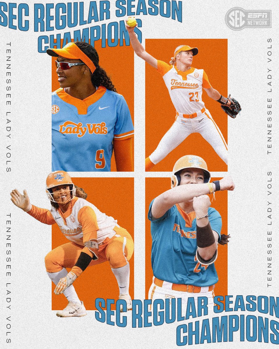 SECNetwork's tweet photo. ROCKY TOP IS BACK ON TOP 🥎

@Vol_Softball wins its second SEC Regular Season Championship in program history! 🍊 https://t.co/ILpjyo2Vdw