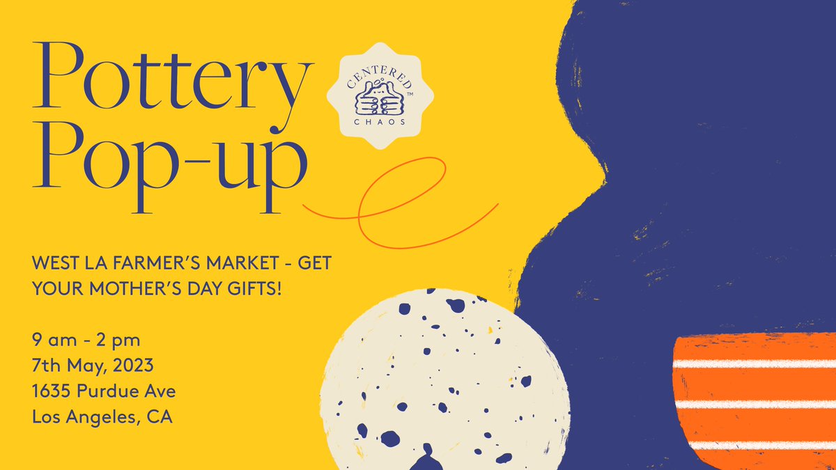 Join us at our colorful Ceramics Pop-Up at the WLA Farmer’s Market tomorrow! We’ve created some fresh, unique pieces that would make perfect #MothersDayGifts 🎁 
Free parking can be found in the Purdue lot near the post office. Can’t wait to see you at #WestLAFarmersMarket!