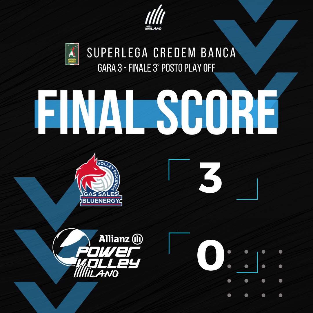 Nonostante il risultato di stasera, chiudiamo la stagione tra le prime quattro squadre d'Italia 🇮🇹 🏐
Grazie per averci sostenuto fino alla fine ⚪🔵

#Superlega #cheplayoff #PiacenzaMilano #Allianz #PowervolleyMilano #ForzaMilano #Pallavolo #Volley #Volleyball