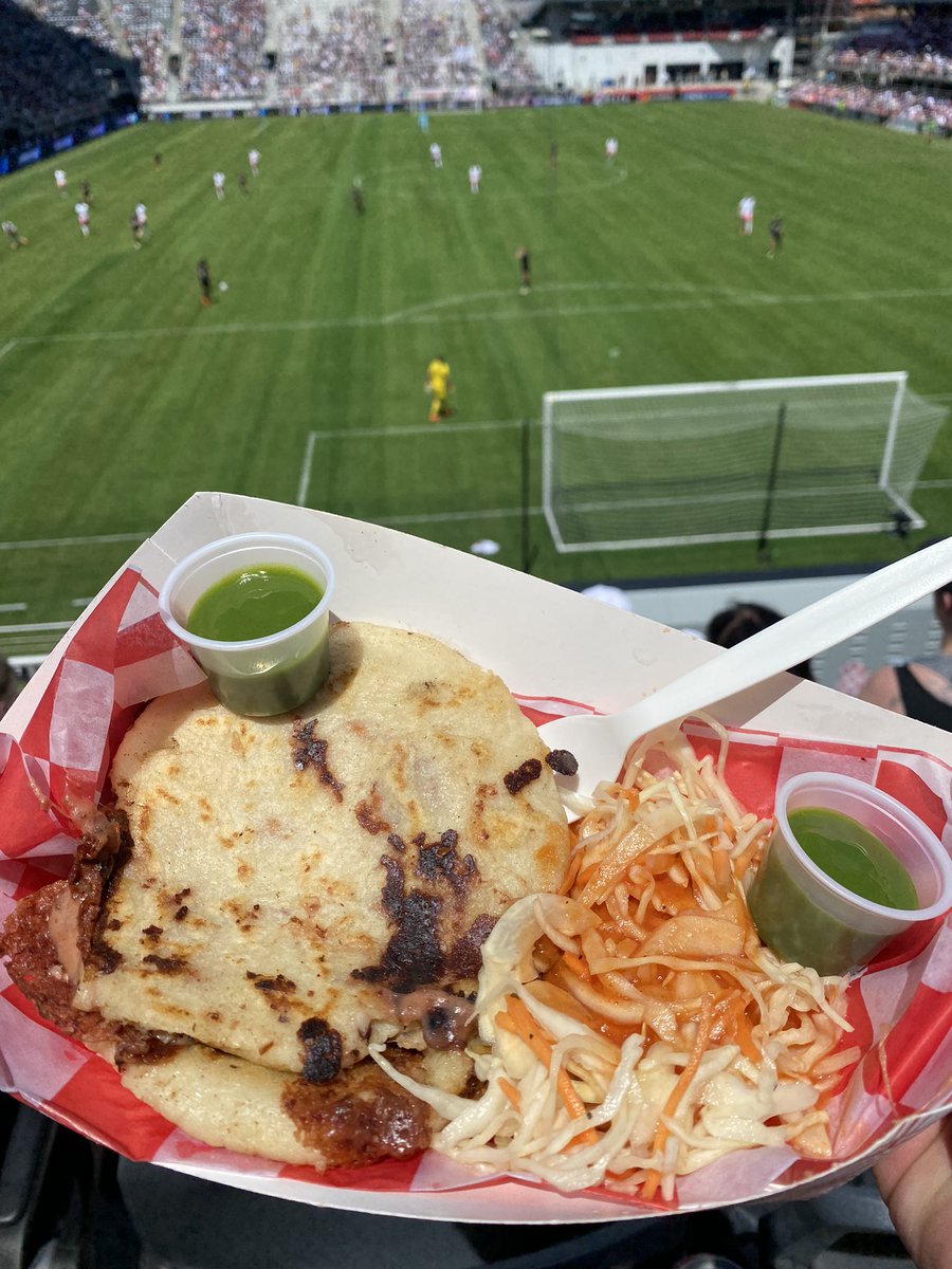 FulhamDC's tweet photo. Revueltas Pupusas @WashSpirit 

$14 @FootyScran https://t.co/PkXK45fFun