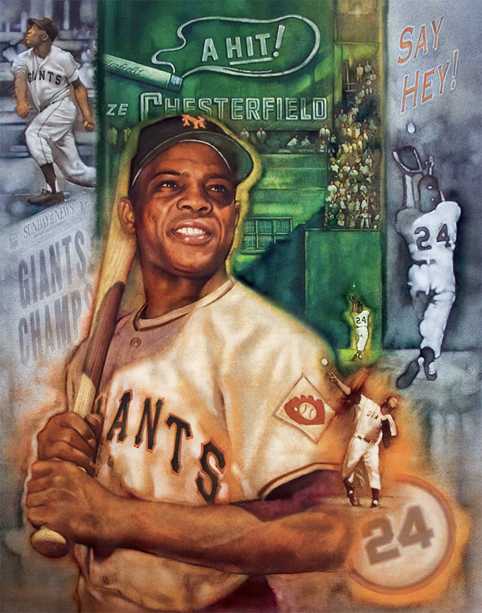 Happy 92nd Bday to #WillieMays ! Here's my painting of the #sayheykid #baseball #mlb