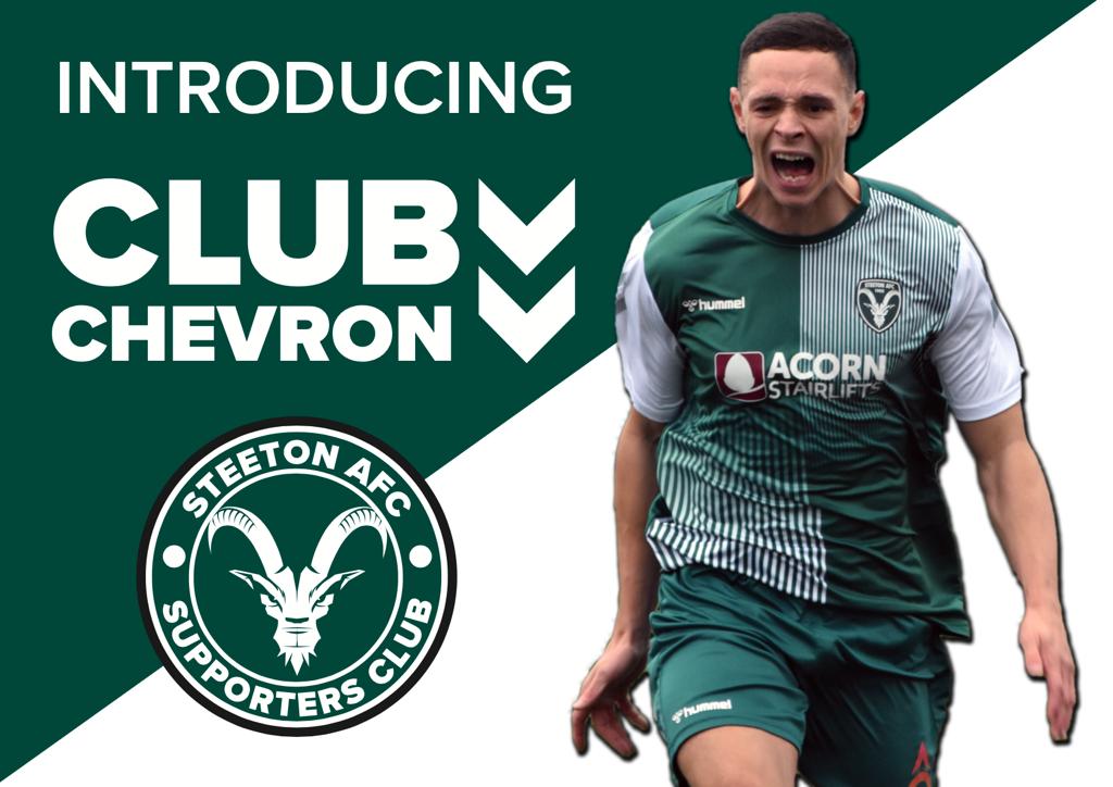 The newest way you can get behind Steeton AFC.

Introducing Club Chevron 💚

💷 For just £10 a month, you can support the club whilst getting entry to all home games and many more benefits! 

Join ➡️ clubchevron.co.uk

Read ➡️ steetonafc.co.uk/news/introduci…

#chevrons
