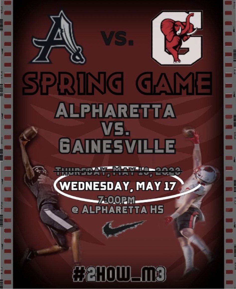 NEGARecruits's tweet photo. 🚨 SPRING SCHEDULE 🚨

Alpharetta High School
3595 Webb Bridge Rd.
Alpharetta, GA 30005

#NEGARecruits https://t.co/GLpPFVnQ0N