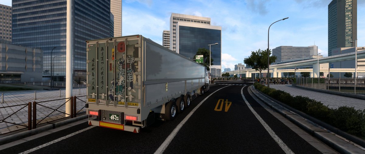 nicotine1255's tweet photo. SGV.Nakamura Versionで👹鬼の本陣へ
#ETS2j 
#FUSO 
#tohotrailer　
#projectJapan https://t.co/SehydDfJaw