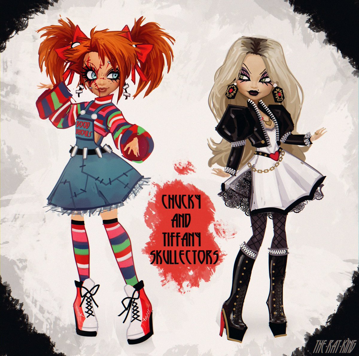 Bonecos Monster High Skullector Chucky e Tiffany - Mattel