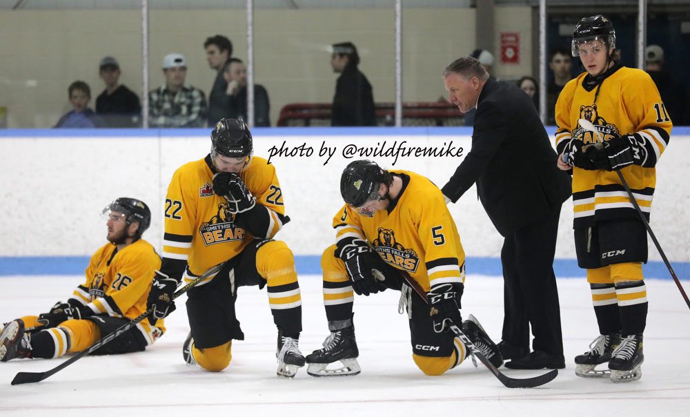 wildfiremike's tweet photo. Was really impressed with the Smiths Falls Bears. They didn’t have OJS’ overall roster depth nor Applebee’s stellar goaltending, but still took the Bogart Cup to a decisive Game 7 — which was tied 2-2 halfway through regulation time. #ottsports #SFBears #CCHL #CentennialCup https://t.co/a0Zq1Eg8mM