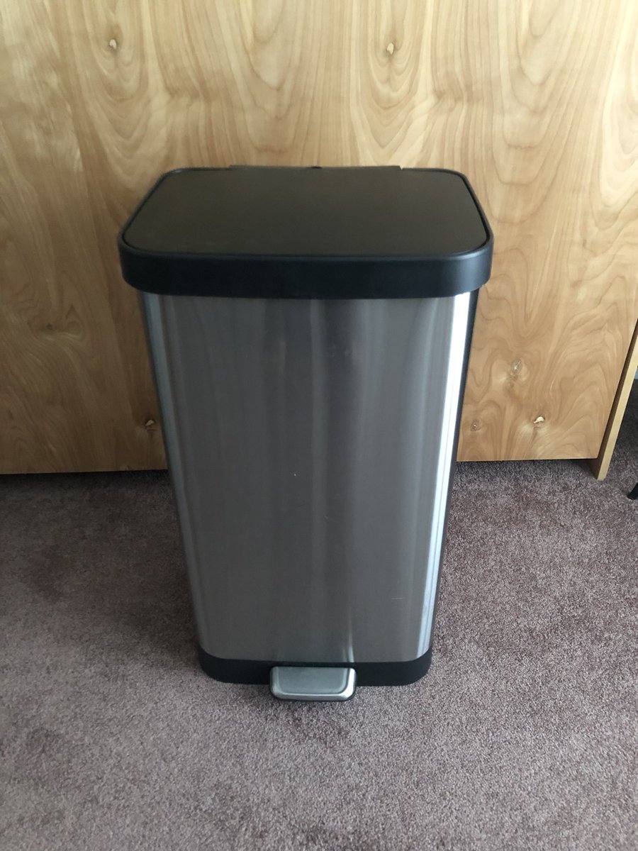 raleighfinds's tweet photo. For sale in #RaleighNC: Glad XL Stainless Steel 20 Gallon Kitchen Garbage Trash Can or Compost Bin via @offerup : https://t.co/5QhcOQiIDz 🗑️ https://t.co/0qJkbl6zND