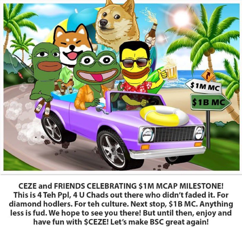 AltGemHunter's tweet photo. 🔥CEZE is a community-driven meme token. CEZE is more than just a token!
🔒LP LOCKED
✅CA RENOUNCED
👨💻BASED DEV
🌟MULTIPLE UTILITY
📈:https://t.co/Pt3JZeFzQU
💬:https://t.co/4P8t9yrTYI
👀Look at this @elonmusk @1goonrich
Found the $PEPE of #BSC
👊CEZE is for teh ppl! #CEZE https://t.co/2CzZn5bjQ1