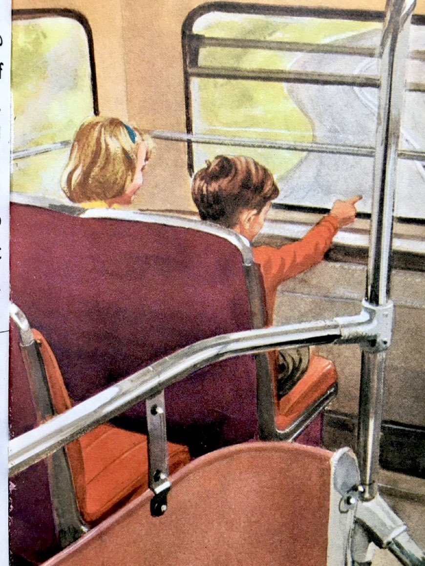 Beautiful everyday Ladybird things. The best seat on the bus (1964) Artist: Harry Wingfield