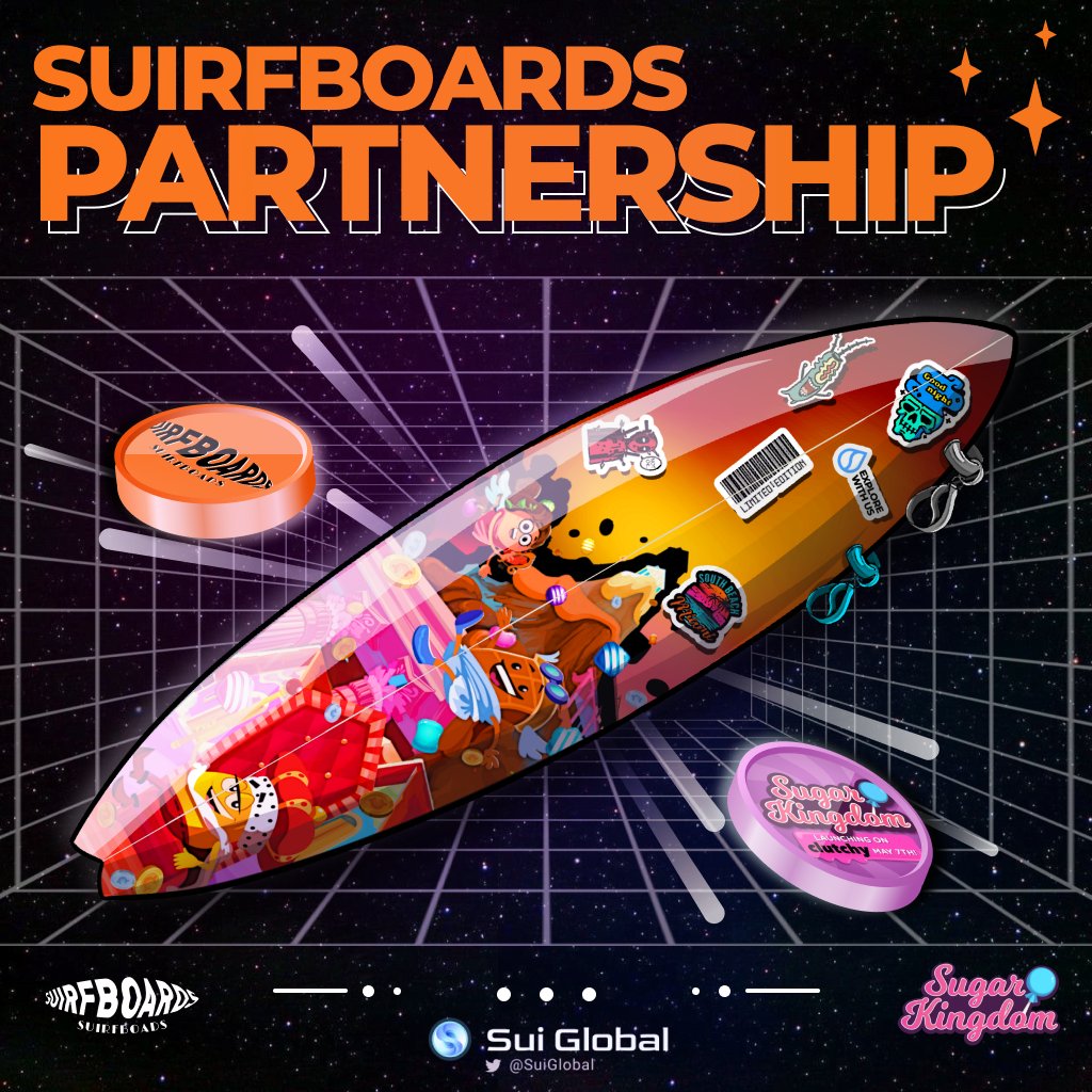 🎉Sweet Partnership!🍬
#Suirboards NFT x <a href="/SugarKingdomNFT/">Sugar Kingdom Odyssey</a> - A new place of fantasy, where dreams come true.  One of the biggest SUI games. 🧵
Suirfboards holders get some free NFTs and OG roles that comes with additional perks inside the game.🍭