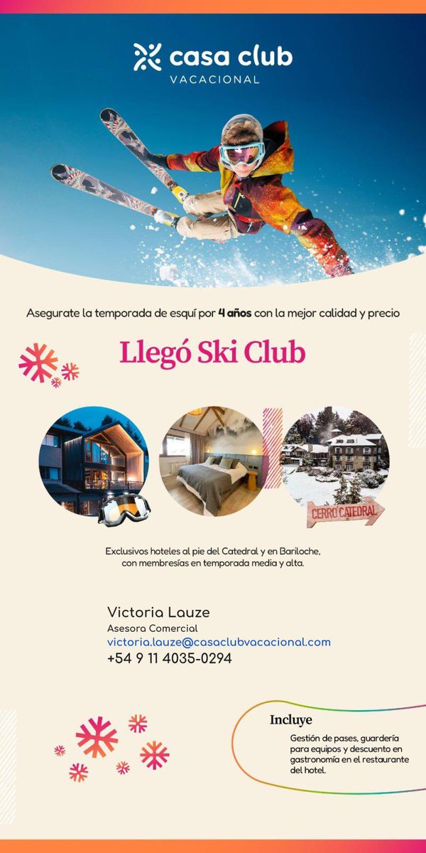 VickyLauze's tweet photo. Con el 💵 por las nubes congela el precio en pesos en la nieve!!! ❄️❄️☃️☃️

Para los amantes de ski llego Ski Club!!🎿⛷️🏔️

Tu membresía te permitirá disponer de una semana por año durante 4 años en el maravilloso Refugio Knapp en la base del Cerro Catedral.

Contáctame 📩 https://t.co/7C5pRu85ql