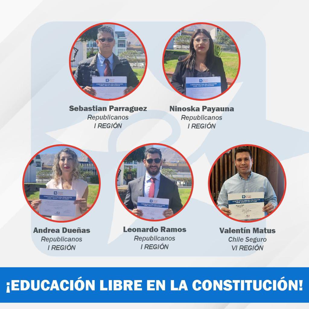 EducParaChile's tweet photo. #educacionlibre 
Candidatos que defenderán la educación justa, libre y de calidad en el #ConsejoConstitucional 💪🏻🇨🇱

@EducParaChile https://t.co/QqiNm7Ix6q