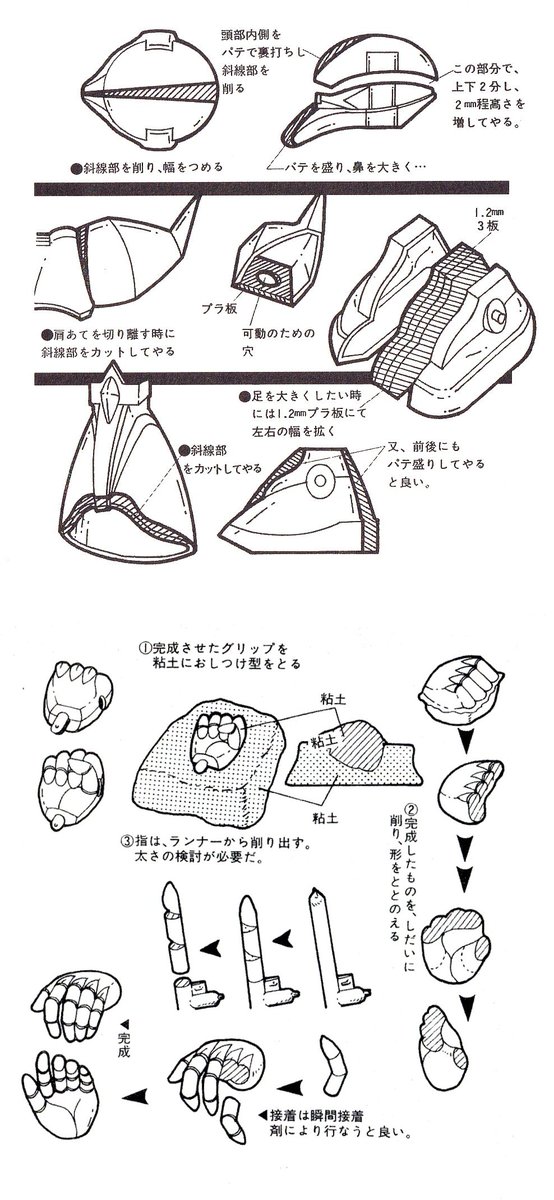 ゲルググがトレンドに入っているので今までツイートしたゲルググ関連のまとめを。 ①ゲルググのモノアイを二つにする&口をダクトにするとこんな感じ ②旧キットのゲルググ改造法 ③ちょっとマイナーなMS-14Uの設定画 ④富野監督のラフ稿  何と言うか脈絡ないですね😅 #ゲルググ