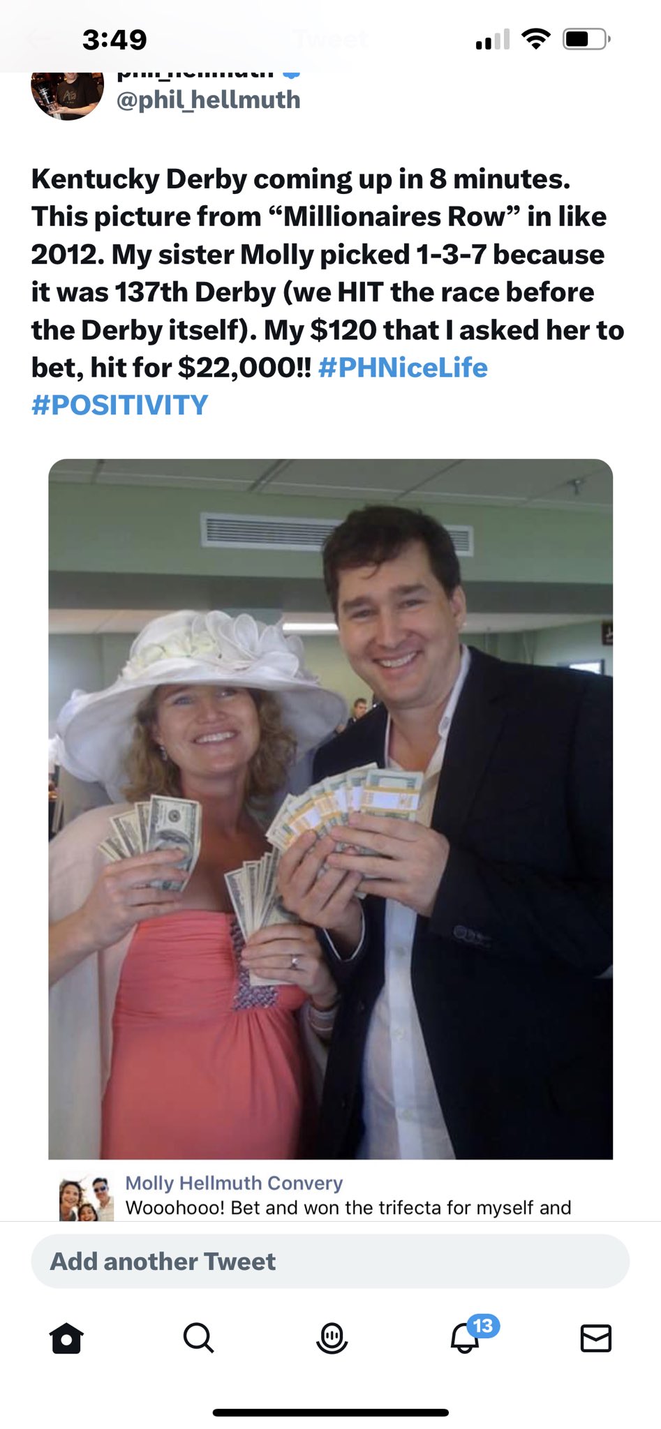 phil_hellmuth on Twitter "My sister Molly did it again! She gave me 3