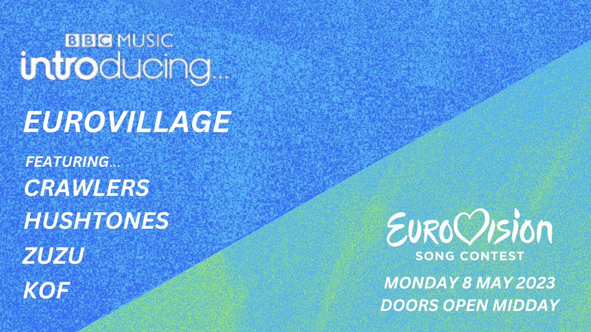 Dave Monks (@dave_monks) on Twitter photo Come down to the Pier Head Eurovision Village this Bank Holiday Monday afternoon to see live performances from:
<a href="/CrawlersHQ/">CRAWLERS</a>
<a href="/KOFmusic/">KOFmusic</a>
<a href="/thisiszuzu/">Zuzu</a>
<a href="/Hushtonesmusic/">Hushtones</a>
#UnitedByMusic <a href="/bbceurovision/">BBC Eurovision</a> <a href="/bbcintroducing/">BBC Music Introducing</a> Come down to the Pier Head Eurovision Village this Bank Holiday Monday afternoon to see live performances from:
<a href="/CrawlersHQ/">CRAWLERS</a>
<a href="/KOFmusic/">KOFmusic</a>
<a href="/thisiszuzu/">Zuzu</a>
<a href="/Hushtonesmusic/">Hushtones</a>
#UnitedByMusic <a href="/bbceurovision/">BBC Eurovision</a> <a href="/bbcintroducing/">BBC Music Introducing</a>