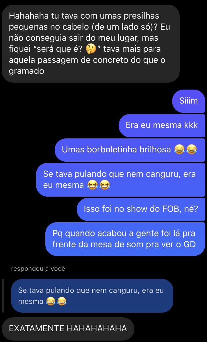 sthelouise's tweet photo. @nopatiencie @falloutboy Eu tava revoltada com a Avril que atrasou, entΓ£o nΓ£o conseguimos chegar muito perto e perdemos a introduΓ§Γ£o + primeira mΓΊsica. Pelo menos ficamos num lugar com espaΓ§o e eu nunca pulei tanto num show π Inclusive depois vi que uma amiga que tinha me mandado essa mensagem na hora: https://t.co/HBbvJMKGhJ
