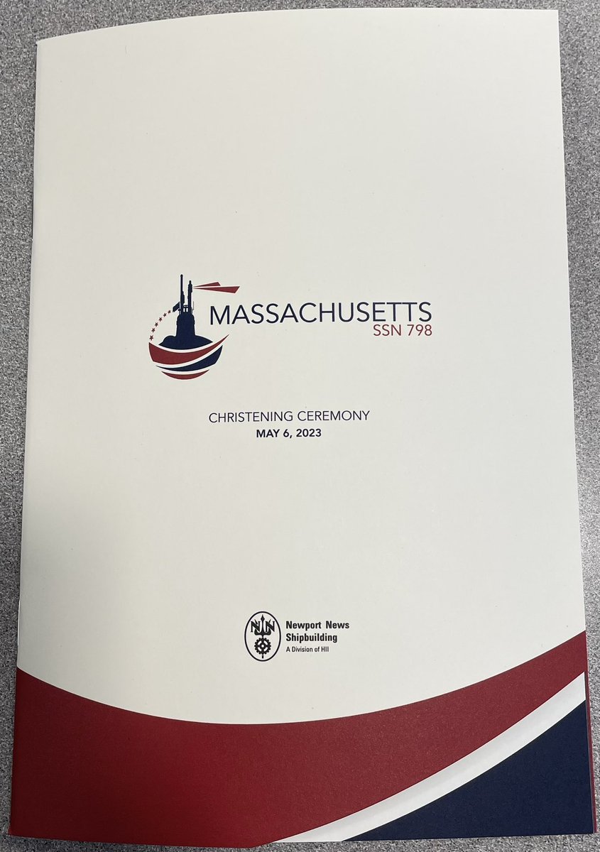 Had the honor of speaking today at the christening of the Massachusetts SSN 798 with Jennifer Boykin, the President of Newport News Shipbuilding <a href="/WeAreHII/">HII</a>, <a href="/UNSECNAV/">Office of the Under Secretary of the Navy</a>, the Matron of Honor <a href="/HONDeborahJames/">Deborah Lee James</a>, and the Ship Sponsor <a href="/sherylsandberg/">Sheryl Sandberg</a>.