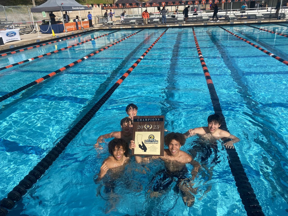 Congratulations to the swim team on winning the @CIFSS championship. This is the 1st swim championship in school history and the 4th championship this year @latsondheimer @pollonpreps @Tarek_Fattal