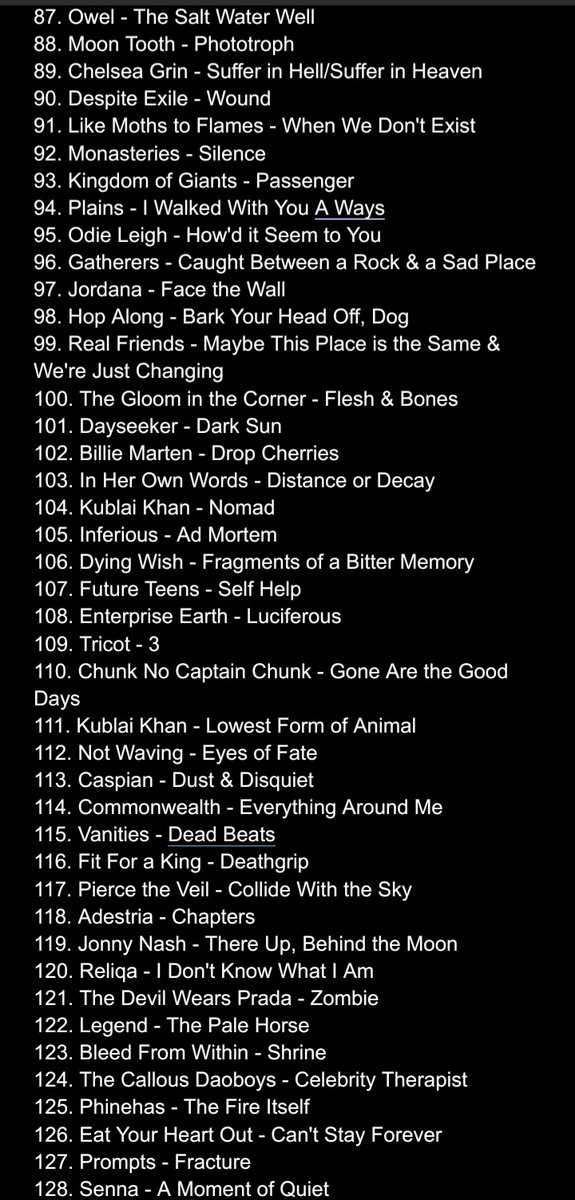 Ape_spit's tweet photo. Meant to post when I hit 500 but went a little over lmao. So here's the 528 albums I've heard over the last 4 years ranked from best to worst https://t.co/JB1akH6Q3I