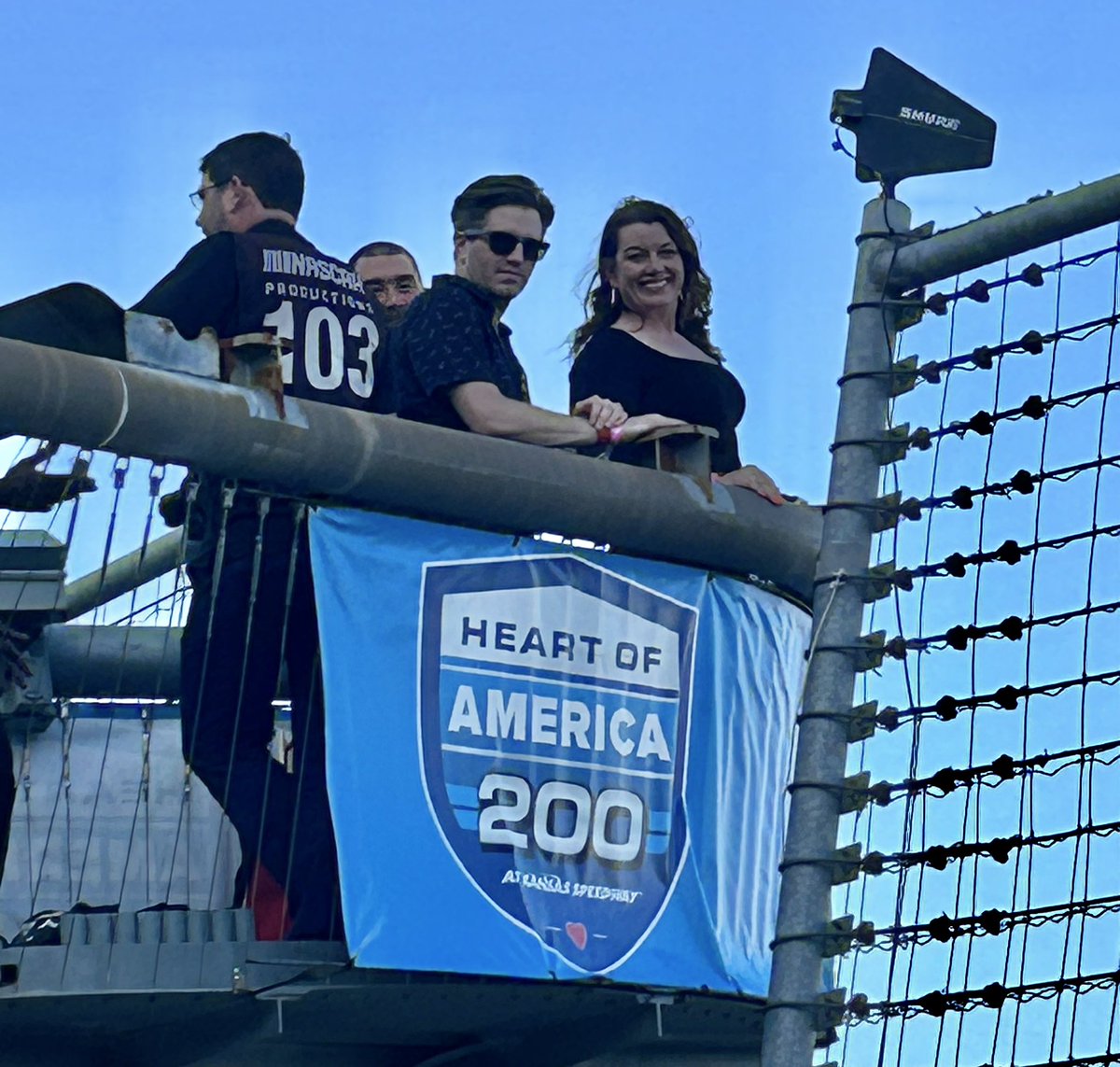 Principal <a href="/AbbyLeeMorgan/">Abby Morgan, Ed.D</a> on the <a href="/NASCAR/">NASCAR</a> flag stand! She’s got important work to do tonight! 🏁 <a href="/theSMSD/">SM School District</a>
