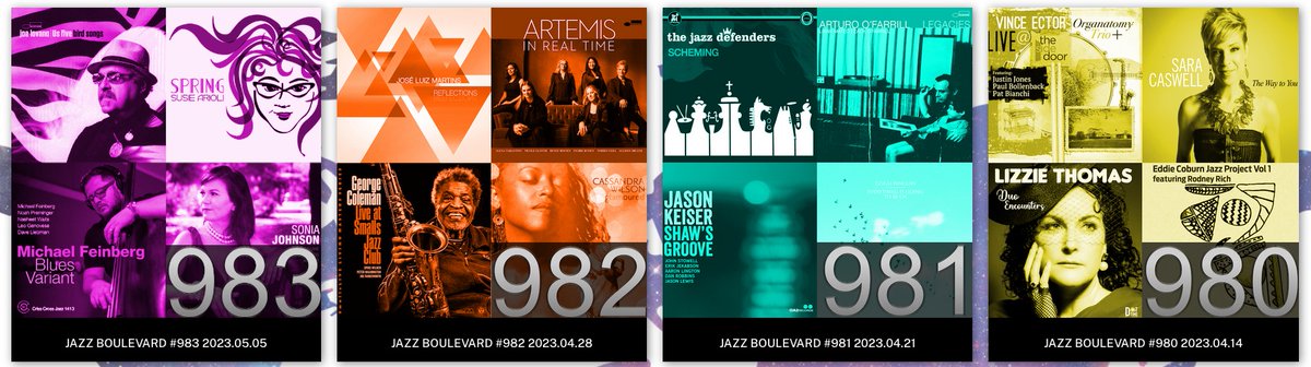 Heard lately on JBRS! The latest from All-female group Artemis, violinist Sara Caswell, Latin p Israel Tanenbaum, vx Lizzie Thomas, UK-based Jazz Defenders,  multi-grammy p Arturo O'Farrill, Icon Taj Mahal, and more! Checkout our Mixcloud channel  Jazz-On! mixcloud.com/JazzBoulevardR…