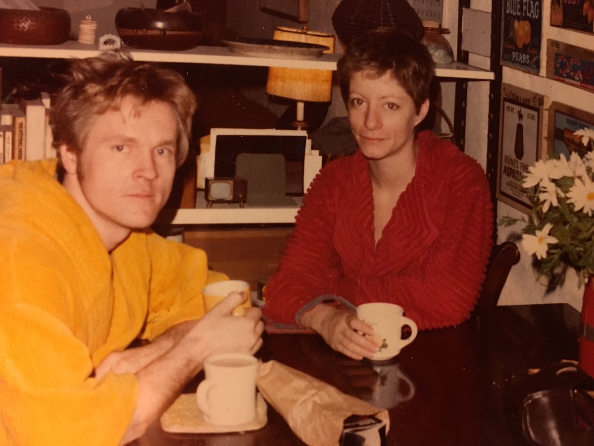This pic was taken the morning we were married, exactly 45 years ago today. I still bring her coffee. She still has those eyes. ❤️