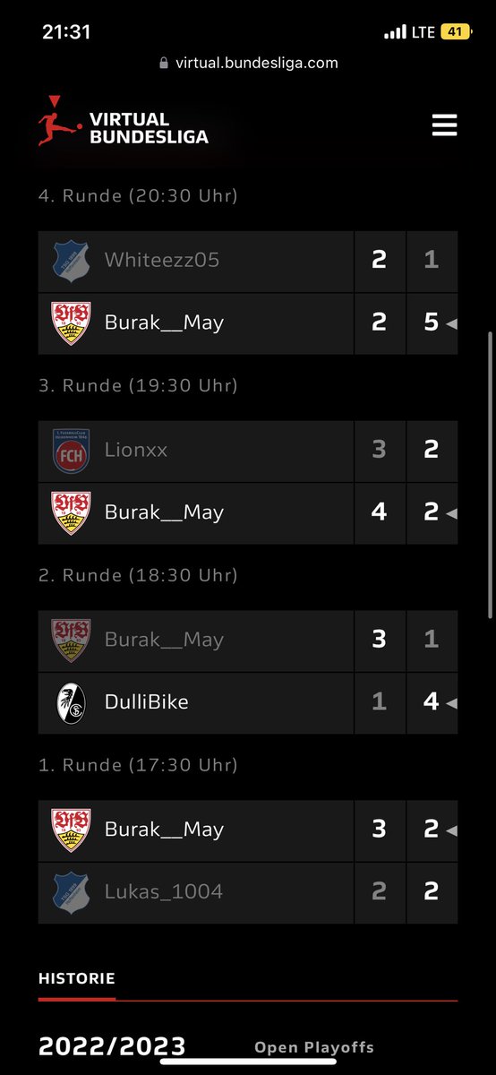 3-1 und morgen Knockouts 🤞🏻

Jetzt noch eine Runde für Seeding. 
Einzige Niederlage gg Dullen weil ich zu dumm bin eine Führung zu verwalten 🫠

GG an die Jungs